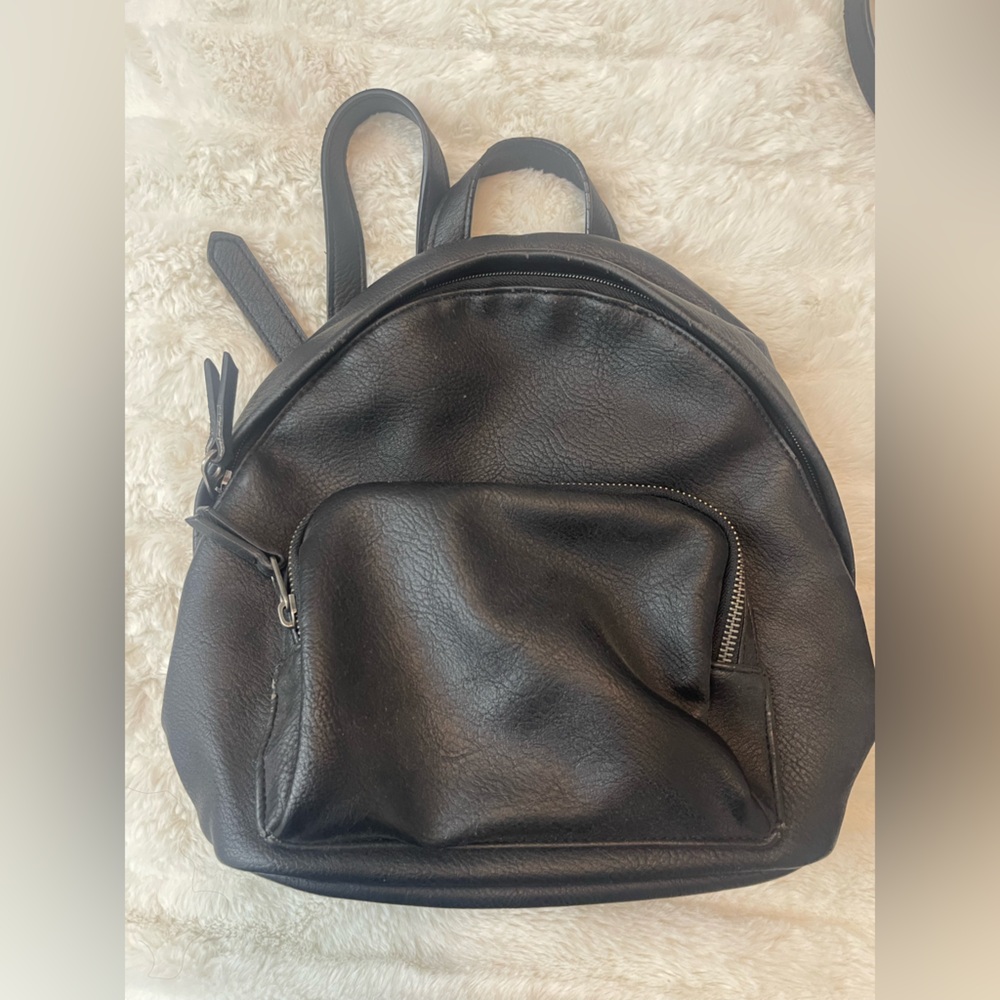 Black Leather Backpack